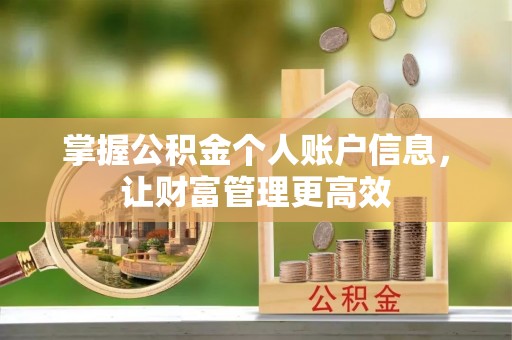 怀仁掌握公积金个人账户信息，让财富管理更高效
